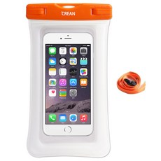 크레앙 물놀이용 스마트폰 에어쿠션 방수팩 CREAIRCUWPP, 오렌지, 1개