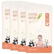 에코튜드 식물성 옥수수 네이처 울트라슬림 밴드형 기저귀 M 5~9kg, 136매