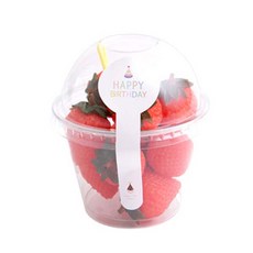 봄91 D-9 270ml 돔형 디저트컵 50p + 해피버스데이롤리팝 스티커 50p + 포크 랜덤 발송 50p, 1세트