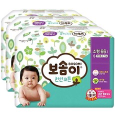 보솜이 프리미엄 천연코튼 기저귀 밴드형 여아용, 소형(S)