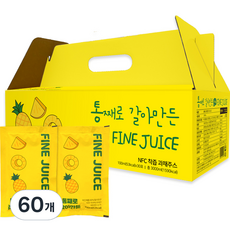 통째로 갈아만든 파인주스 일반파우치, 60개, 100ml