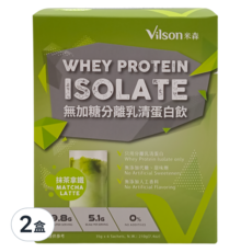 Vilson 米森 無加糖分離乳清蛋白飲 抹茶拿鐵 6包入 2盒組, 35g, 2盒
