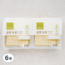 ORGA 우리콩이라 더 고소한 손맛 두부, 300g, 6개
