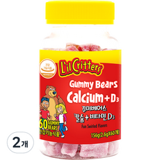 릴크리터스 꾸미바이트꾸미베어스 칼슘 + 비타민D3 어린이 건강식품, 156g, 2개