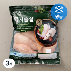 닭터의자연 무항생제 인증 닭가슴살 (냉동), 1kg, 3개