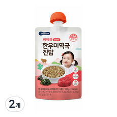 베베쿡 한우 미역국 진밥 실온이유식 완료기 100g, 2개 한우 + 미역 혼합맛, 2개