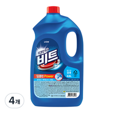 비트 딥클린 파워 일반 드럼겸용 세탁세제 본품, 4개, 4L