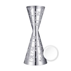 칼딘 더블 사이드 홈텐딩 칵테일 지거 30/60ml + 버블 클리너 세트, 1세트, 실버 스컬