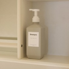 洗髮精分裝瓶 灰色 600ml+貼紙, 1個