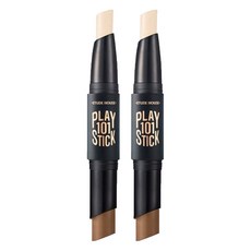 ETUDE 筆筆皆飾101雙頭輪廓修容棒, 02 陽光膚色, 2支