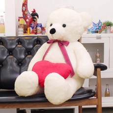 아이보리 빅 베어 대형인형 + 하트쿠션, 130cm, 아이보리 + 랜덤 발송, 1개 아이보리(곰인형), 랜덤발송(하트쿠션), 130cm