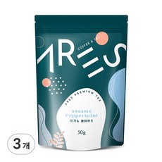 아레스 유기농 페퍼민트 허브차, 50g, 1개입, 3개