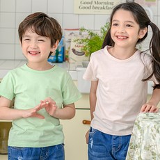 보누맘 아동용 에브리데이 순면 베이직 반팔 티셔츠 2p