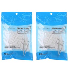 화이트 일회용 스마트 파우치형 치실 8.5 x 2.5 cm G7179, 100개입, 2개