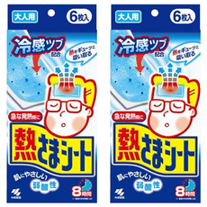 小林製藥 小林退熱貼 成人用, 添加涼感顆粒 緊緊貼住 立即冷卻 6枚入, 6片, 2盒