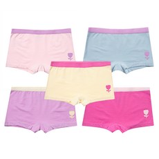 BASE ALPHA ESSENTIALS 女童款彩色配色四角內褲 5件組