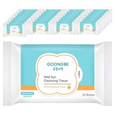 GOONGBE 宮中秘策 Mild防曬卸妝濕巾, 10入, 30個