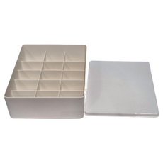 懶角落 15格內衣收納盒 白色, 22 x 29 x 9cm, 1個