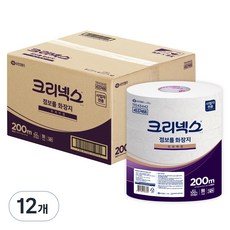 크리넥스 2겹 점보롤 화장지 프리미엄, 200m, 3개입, 12개