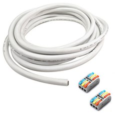 One Stop 切割VCTF電線 白色 3m+3P按壓式接頭 2入組 1.0SQ*3C, 1組