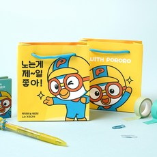 포포팬시 위드 뽀로로 쪼꼬미 쇼핑백, 옐로우, 10p