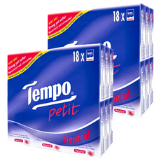 Tempo 4層迷你紙手帕18入, 柔韌耐用, 18包, 2袋