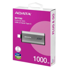 ADATA 威剛 外接式固態硬碟SSD SC750, 1TB, 鈦灰