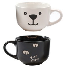 로얄보덴 베어 멀티볼 500ml 2P, 블랙 + 화이트, 1세트 랜덤발송, 2개