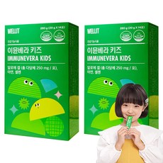 WELLIT 孩童蘆薈果凍條隨身包, 14條, 2盒