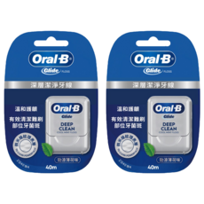 Oral-B 歐樂B 深層潔淨牙線，含天然蜂蠟，溫和呵護牙齦，有效清潔牙菌斑，清涼薄荷口味, 40m, 2個