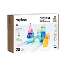 mideer 磁力積木 20PCS, 多彩透光, 1盒