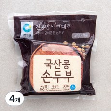 청정원 국산콩 손두부, 300g, 4개