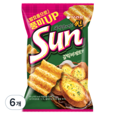 ORION 好麗友 Sun波浪玉米脆片 大蒜麵包口味, 80g, 6包