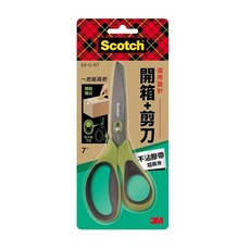 3M Scotch 二合一開箱剪刀, 7吋, 特殊塗層，防止膠帶黏附，使用更順暢，省力設計, SS-U-N7, 1支