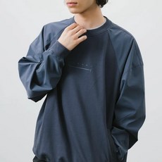 BOHRHOO 碳簡印花長袖衛衣 XL 寬鬆, 霧藍色