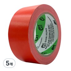 신흥테이프 면테이프 빨강 48mm x 25m, 5개