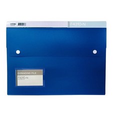 hfpwp 台灣製 環保無毒 六層分類公事包+名片 超聯捷 F4310-N 公事包 文件收納 台灣製造, 1入, 藍色