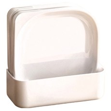多用途果盤吐骨碟 Set 6, 14.5x14.5x1.5cm, 白色6入 (附收納盒底座), 白色, 6個
