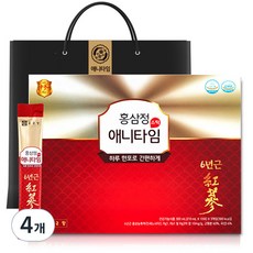 종근당 홍삼정 애니타임 스틱 + 쇼핑백, 30회분, 4개 300ml, 4세트