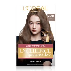 로레알파리 엑셀랑스 파리지앵 시크 염모제, 7.35 샌드 베이지, 1개