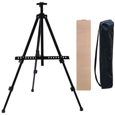 세븐집 휴대용 접이식 이젤 액자받침대 블랙 1kg, 160cm