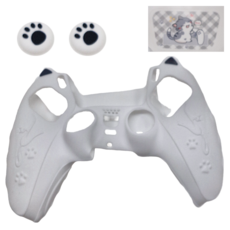 PS5手柄貓咪矽膠套 Set 3合一, PS-Z502, 白色, 1組