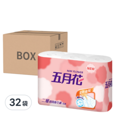 五月花 捲筒式 柔韌版 270張, 6捲, 32袋