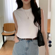 AFINAR 찰랑 레이온 민소매 라운드넥 티셔츠 FINAR 찰랑 레이온 민소매 라운드넥 티셔츠