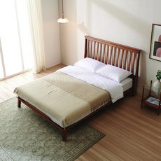 파로마 그린웨이브 통판넬 고무나무 원목 침대 방문설치, 멀바우