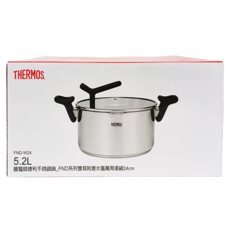 THERMOS 膳魔師 FND 捷利不鏽鋼鍋 5.2L 雙耳附瀝水蓋萬用湯鍋 24cm 電磁爐適用, FND-W24, 1個