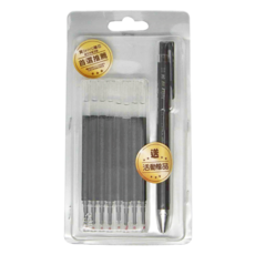 TOWO 東文 超值筆芯8入, 0.4 超值筆芯8入組，贈品日本筆1支-黑, 黑色, 1組