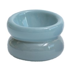 pehom 舒芙蕾貓狗碗 (冰藍),1入, 圓弧造型易清洗, 加高設計減輕頸椎壓力