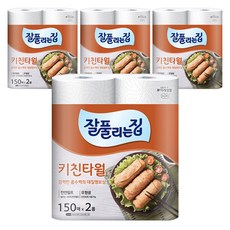 잘풀리는집 천연펄프 키친타올 150매, 2롤, 4개