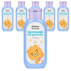 베비언스 리틀카카오프렌즈 키즈 샴푸 바디워시 라이언 파우더향, 200ml, 6개